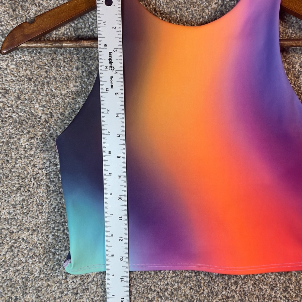 Athleta Crop Tank Top Women XS Multicolor Ombre Athletic Workout Yoga Activewear - Picture 3 of 7